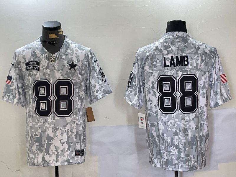 Men Dallas Cowboys #88 CeeDee Lamb Nike Arctic Camo 2024 Salute to Service Limited NFL Jersey